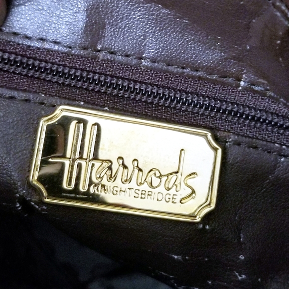 Vintage Harrods Knightsbridge Leather Quilted Front Shoulder Bag - Picture 14 of 15